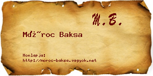 Móroc Baksa névjegykártya